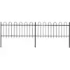 vidaXL Clôture de jardin avec dessus en cerceau Acier 3,4 x 0,8 m Noir
