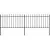 vidaXL Clôture de jardin avec dessus en lance Acier 3,4 x 1 m Noir