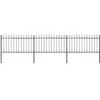 vidaXL Clôture de jardin avec dessus en lance Acier 5,1 x 1 m Noir