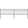 vidaXL Clôture de jardin avec dessus en lance Acier 3,4x0,8 m Noir