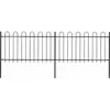vidaXL Clôture de jardin avec dessus en cerceau Acier 3,4 x 1 m Noir