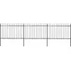 vidaXL Clôture de jardin avec dessus en lance Acier 5,1 x 1,2 m Noir