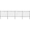 vidaXL Clôture de jardin avec dessus en lance Acier 6,8 x 1,5 m Noir