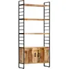 vidaXL Bibliothèque à 4 niveaux 80x30x180 cm Bois de manguier brut