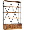 vidaXL Bibliothèque à 4 étagères avec 6 tiroirs 122x36x181 cm Manguier