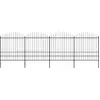 vidaXL Clôture de jardin à dessus en lance Acier (1,75-2)x6,8 m Noir