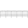 vidaXL Clôture de jardin à dessus en lance Acier (1,75-2)x8,5 m Noir