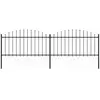 vidaXL Clôture de jardin à dessus en lance Acier (1,25-1,5)x3,4 m Noir