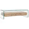 vidaXL Table basse Clair 98 x 45 x 31 cm Verre trempé