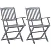 vidaXL Chaises pliables d'extérieur 2 pcs Bois d'acacia solide