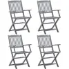 vidaXL Chaises pliables d'extérieur 4 pcs Bois d'acacia solide