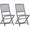vidaXL Chaises pliables d'extérieur 2 pcs Bois d'acacia solide