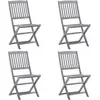 vidaXL Vidaxl Chaises Pliables D'extérieur Lot De 4 Bois D'acacia Solide
