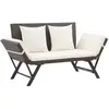 vidaXL Banc de jardin avec coussins 176 cm Marron Résine tressée
