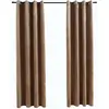 vidaXL Rideaux occultants avec anneaux 2 pcs Velours Beige 140x245 cm