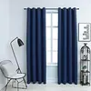 vidaXL Rideaux occultants avec anneaux en métal 2 pcs Bleu 140x175 cm
