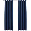 vidaXL Rideaux occultants avec anneaux en métal 2 pcs Bleu 140x225 cm