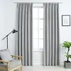 vidaXL Rideaux occultants avec crochets 2 pcs Gris 140x225 cm