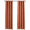 vidaXL Rideaux occultants et anneaux en métal 2 pcs Rouille 140x225 cm