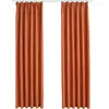 vidaXL Rideaux occultants avec crochets 2 pcs Rouille 140x225 cm
