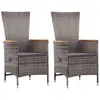 vidaXL Chaises d'extérieur 2 pcs avec coussins Résine tressée Gris