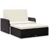 vidaXL Salon de jardin 2 pcs avec coussins Résine tressée Noir