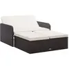 vidaXL Salon de jardin 2 pcs avec coussins Résine tressée Marron