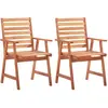 vidaXL Chaises de salle à manger d'extérieur 2pcs Bois d'acacia massif