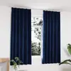 vidaXL Rideaux occultants et crochet 2pcs Velours Bleu foncé 140x175cm