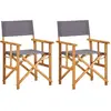 vidaXL Vidaxl Chaises De Metteur En Scène Lot De 2 Bois Massif D'acacia