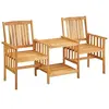vidaXL Chaises de jardin avec table à thé 159x61x92 cm Bois d'acacia
