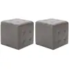 vidaXL 2 pcs Poufs Gris 30 x 30 x 30 cm Similicuir
