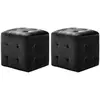 vidaXL 2 pcs Poufs Noir 30 x 30 x 30 cm Tissu velours