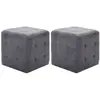 vidaXL 2 pcs Poufs Gris 30 x 30 x 30 cm Similicuir daim