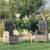 vidaXL Chaises d'extérieur 2 pcs Résine tressée Gris