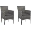vidaXL Chaises de salle à manger de jardin 2 pcs Résine tressée Gris