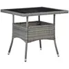 vidaXL Table à manger d'extérieur Gris Résine tressée et verre