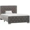vidaXL Cadre de lit Gris Velours 100x200 cm