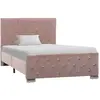 vidaXL Cadre de lit Rose Velours 100 x 200 cm