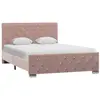 vidaXL Cadre de lit Rose Velours 120x200 cm