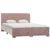 vidaXL Cadre de lit Rose Velours 140x200 cm