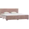 vidaXL Cadre de lit Rose Velours 180x200 cm