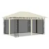 vidaXL Belvédère avec moustiquaire 4x3x2,73 m Crème 180 g/m²
