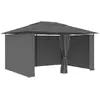 vidaXL Tonnelle de jardin avec rideaux 4 x 3 m Anthracite