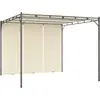 vidaXL Belvédère de jardin avec rideau latéral 3x3x2,25 m Crème