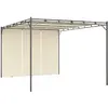 vidaXL Belvédère de jardin avec rideau latéral 4x3x2,25 m Crème
