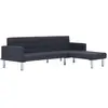vidaXL Canapé-lit en forme de L gris foncé polyester