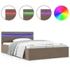 Cadre de lit à stockage hydraulique et led taupe 120x200 cm Vidaxl Taupe