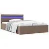 Cadre de lit à stockage hydraulique et led Taupe 140x200 cm Vidaxl Taupe
