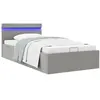 Cadre de lit à stockage hydraulique et led gris clair 90x200 cm - Vidaxl